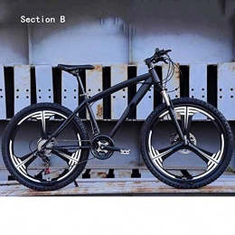 SHJC Fat Tyre Bike 26 Inches Fat bike off-road beach snow bike, 27 speed Double Disc Brake High Carbon Steel Frame, with Adjustable Seat City Utility Bicycle, Black, A 21 speed