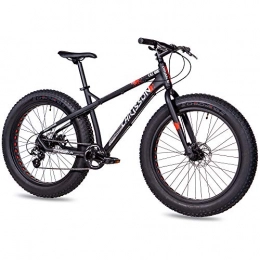 CHRISSON Fat Tyre Bike 26inches fat bike, mountain bicycle Chrisson Fat One with 24speeds Shimano Alivio / Altus, matte black