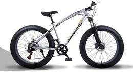 Aoyo Fat Tyre Bike Adult 24 Speed Mountain Bikes, 26 Inch Fat Tire Hardtail Mountain Bike, Dual Suspension Frame And Suspension Fork All Terrain Mountain Bicycle (Color : 24 Speed, Size : Silver spoke)