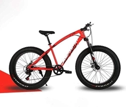 Aoyo Bike Adult 24 Speed Mountain Bikes, 26 Inch Fat Tire Hardtail Mountain Bike, Dual Suspension Frame And Suspension Fork All Terrain Mountain Bicycle (Color : 7 Speed, Size : Red spoke)
