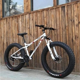 WJSW Bike Adult Fat Tire Mountain Bike, Double Disc Brake / Bikes, Beach Snowmobile Bicycle, 24 inch Aluminum Alloy Wheels
