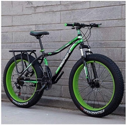 Aoyo Fat Tyre Bike Adult Fat Tire Mountain Bikes, Dual Disc Brake Hardtail Mountain Bike, Front Suspension Bicycle, Women All Terrain Mountain Bike, (Color : Green a, Size : 24 Inch 21 Speed)