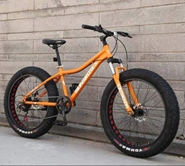 Aoyo Fat Tyre Bike Adult Mountain Bikes, All Terrain Road Bicycle, Dual Suspension Frame Bike And Suspension Fork 26Inch Fat Tire Hardtail Snowmobile, (Color : Orange 1, Size : 7Speed)