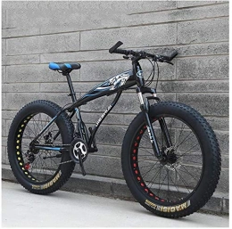 IMBM Fat Tyre Bike Adult Mountain Bikes, Boys Girls Fat Tire Mountain Trail Bike, Dual Disc Brake Hardtail Mountain Bike, High-carbon Steel Frame, Bicycle (Color : Blue C, Size : 24 Inch 21 Speed)