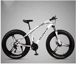 Aoyo Bike Aoyo 26 Inch Mountain Bicycle, High-carbon Steel Frame Fat Tire Mountain Trail Bike, Men's Womens Hardtail Mountain Bike with Dual Disc Brake (Color : White, Size : 27 Speed 3 Spoke)
