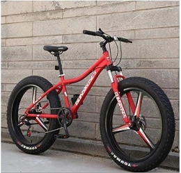 Aoyo Fat Tyre Bike Aoyo 26 Inch Mountain Bikes, High-carbon Steel Hardtail Mountain Bike, Fat Tire All Terrain Mountain Bike, Women Men's Anti-Slip Bikes, Blue, 24 Speed Spoke (Color : Red, Size : 21 Speed 3 Spoke)