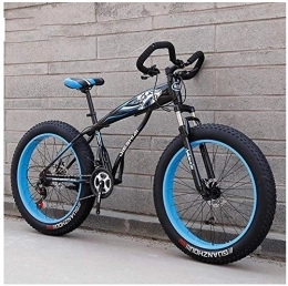 Aoyo Bike Aoyo 26 Inch, Mountain Bikes, Mountain Trail Bike, Fat Tire, Adult, Bicycle, Dual Disc Brake, High-carbon Steel Frame, Bikes, Anti-Slip, 21 Speed, (Color : Black Blue)