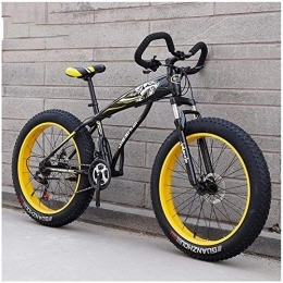 Aoyo Fat Tyre Bike Aoyo 26 Inch, Mountain Bikes, Mountain Trail Bike, Fat Tire, Adult, Bicycle, Dual Disc Brake, High-carbon Steel Frame, Bikes, Anti-Slip, 21 Speed, (Color : Black Yellow)