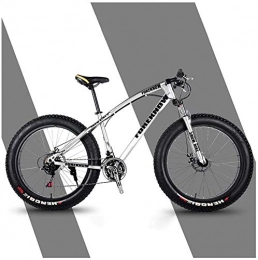 Aoyo Bike Aoyo Adult, Mountain Bikes, Sport Bike, Beach, 26 Inch 24 Speeds, Fat Tire, High Carbon Steel, Outroad Bicycle, Front Suspension Double Disc Brake, (Color : Silver)