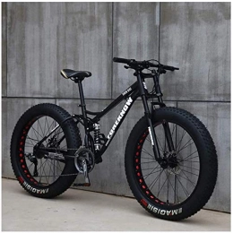 Aoyo Fat Tyre Bike Aoyo Mountain Bikes, 26 Inch Fat Tire Hardtail Mountain Bike, Dual Suspension Frame And Suspension Fork All Terrain Mountain Bike, 21 Speed (Color : 21 Speed, Size : Black Spoke)