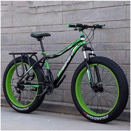 Aoyo Fat Tyre Bike Aoyo Mountain Bikes, Adult, Mountain Bicycle, Fat Tire Dual-Suspension, Bike, High-carbon Steel Frame, MTB, All Terrain, 26Inch, 21Speed, white Blue, Colour:Black Orange (Color : Black Green)
