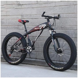 Aoyo Fat Tyre Bike Aoyo Mountain Bikes, Bike, 26 Inch, High-carbon, Steel Hardtail, Bicycles, Mountain Bicycle, with Front Suspension, Adjustable Seat, 21 Speed (Color : Sub Black Red)