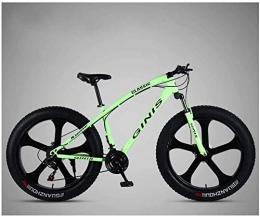 Aoyo Fat Tyre Bike Aoyo Mountain Bikes, Bike, Adult, Mountain Bike, 26 Inch 21 Speeds, Fat Tire, Bike, Front Suspension, Double Disc Brake, Bicycles, High Carbon Steel, Black 5 Spoke, Outroad, Mtb, (Color : Green)
