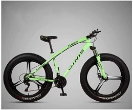 Aoyo Fat Tyre Bike Aoyo Mountain Trail Bicycle, 26 Inch 24 Speeds, Bicycles, Bike, All-Terrain, Fat Tire, MTB, Front Suspension, Double Disc Brake, High Carbon Steel, Mountain Bikes, (Color : Green)