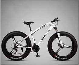 Aoyo Fat Tyre Bike Aoyo Mountain Trail Bicycle, 26 Inch 24 Speeds, Bicycles, Bike, All-Terrain, Fat Tire, MTB, Front Suspension, Double Disc Brake, High Carbon Steel, Mountain Bikes, (Color : White)