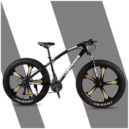 Aoyo Fat Tyre Bike Aoyo Mountain Trail Bicycle, Fat Tire, MTB, All-Terrain, 26 Inch 24 Speeds, Bike, High Carbon Steel, Mountain Bikes, Front Suspension Double Disc Brake, 5 Spoke, Colour:silver (Color : Black)