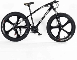 Aoyo Bike Aoyo Teens Mountain Bikes, 21-Speed 24 Inch Fat Tire Bicycle, High-carbon Steel Frame Hardtail Mountain Bike With Dual Disc Brake, Yellow, Spoke, Size:3 Spoke, (Color : Black, Size : 5 Spoke)