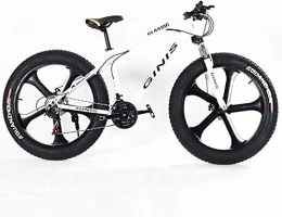 Aoyo Fat Tyre Bike Aoyo Teens Mountain Bikes, 21-Speed 24 Inch Fat Tire Bicycle, High-carbon Steel Frame Hardtail Mountain Bike With Dual Disc Brake, Yellow, Spoke, Size:3 Spoke, (Color : White, Size : 5 Spoke)