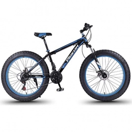 AZYQ Fat Tyre Bike AZYQ 24 Speed Mountain Bikes, 27.5 inch Fat Tire Mountain Trail Bike, High-Carbon Steel Frame, Men's Womens All Terrain Mountain Bike with Dual Disc Brake, Blue