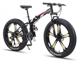 BaiHogi Fat Tyre Bike BaiHogi Professional Racing Bike, Mountain Bike Adult High Carbon Steel Frame Off-Road Beach Snowmobile 4.0 Fat Tire Folding Shock Absorbing Variable Speed Bicycle (Color : -, Size : -)