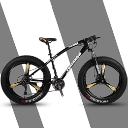 Bananaww Fat Tyre Bike Bananaww 4.0 Inch Thick Wheel Mountain Bikes, Adult Fat Tire Mountain Trail Bike, High-carbon Steel Frame, Mens Youth / Adult Fat Tire Mountain Bike, Dark Black, 26inch 7speed