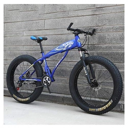 BCX Fat Tyre Bike BCX Adult Mountain Bikes, Boys Girls Fat Tire Mountain Trail Bike, Dual Disc Brake Hardtail Mountain Bike, High-Carbon Steel Frame, Bicycle, Blue E, 26 inch 21 Speed, Blue D, 24 Inch 27 Speed