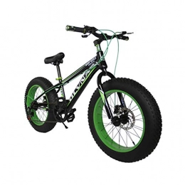 WYFDM Fat Tyre Bike Bicycles, Folding MTB 20" 7 21 24 27 Speed Double Disc Mountain Fat Bicycle Suspension Steel Frame 4" Tire Aluminum Wheel 20Kgs, Green
