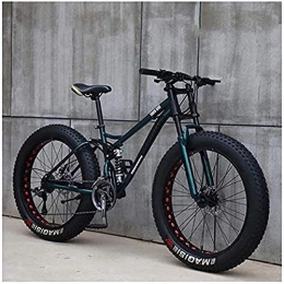 MOME Bike BlackRoad Bikes Fat Tire MTB 26 inch Mountain Bike with disc Brakes, Frames from Carbon Steel, Suitable for People Over 175 cm Large, Spoken 7 Speed Racing Bike City Commuter Bicycle
