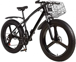 CCLLA Fat Tyre Bike CCLLA Fat Tire Mens Outroad Mountain Bike, 3 Spoke 26 in Double Disc Brake Bicycle Bike for Adult Teens