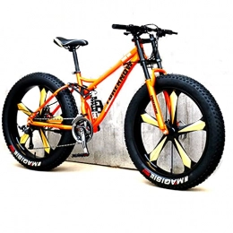 CHICAI 26 Inch Mountain Cross Country High Carbon Steel Beach Snow Fat Bike Super Wide Tire Sports Bike 21-30 Speed Low Speed Racing Student Bike (Size : 27-speed)
