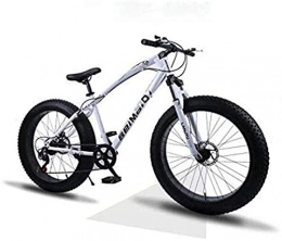 Clothes Fat Tyre Bike CLOTHES Commuter City Road Bike Hardtail Mountain Bikes, Dual Disc Brake Fat Tire Cruiser Bike, High-Carbon Steel Frame, Adjustable Seat Bicycle Unisex (Color : White, Size : 24 inch 21 speed)