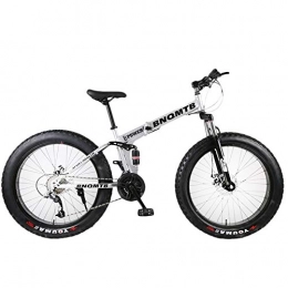 BLTR Fat Tyre Bike Convenient Adult Foldable Beach Snowmobile Mountain Fat Bike 24 / 26 Inch Wheel 27 Speed Sports Cycling Road Bicycle Men Frame Ride (Color : Silver, Size : 27 Speed)