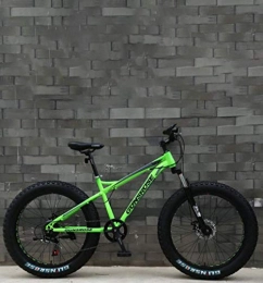 CXY-JOEL Bike CXY-JOEL Fat Tire Adult Mountain Bike, Double Disc Brake / High-Carbon Steel Frame Cruiser Bikes, Beach Snowmobile Bicycle, 26 inch Wheels, Green, 27 Speed, Green