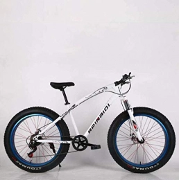 CXY-JOEL Bike CXY-JOEL Mens Adult Fat Tire Mountain Bike Double Disc Brake Beach Snow Bicycle High-Carbon Steel Frame Cruiser Bikes 26 inch Wheels-Orange_21 Speed, White