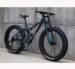 CXY-JOEL Bike CXY-JOEL Mountain Bike for Teens of Adults Men and Women, High Carbon Steel Frame, Soft Tail Dual Suspension, Mechanical Disc Brake, 24 / 265.1 inch Fat Tire, Cyan, 24 inch 7 Speed, Cyan