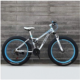 DFEIL Fat Tyre Bike DFEIL Variable Speed Mountain Bikes, High-carbon Steel Frame, Dual Disc Brake Hardtail 24 / 26 Inches All Terrain Cross-country Mountain Bicycle Anti-Slip Bikes (Color : 21 speed, Size : 26 inches)