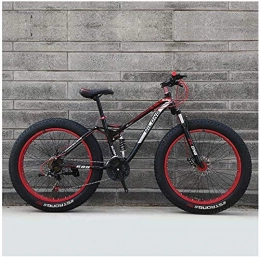 Ding Bike Ding Mens Womens Mountain Bikes, High-carbon Steel Frame, Dual Disc Brake Hardtail Mountain Bike, All Terrain Bicycle, Anti-Slip Bikes, 26 Inch (Color : Red, Size : 24 Speed)