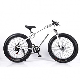WSZGR Bike Double Disc Brake Fat Tire Mountain Bicycle, Mountain Bike For Teens Adults Men Women, 26 Inch Mountain Bikes Bicycle White 26", 24-speed
