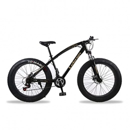 ENERJ Fat Tyre Bike ENERJ 26' Mountain Bike for Adults, 21 Speed Gear with Fat Tyres, Advanced Shock Absorption System and Disk Breaks (Black)