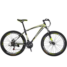EUROBIKE Fat Tyre Bike Eurobike X1 27.5” Mens Mountain bike Daul Disc Brake 21 Speed Bicycle Front Suspension MTB (Yellow)