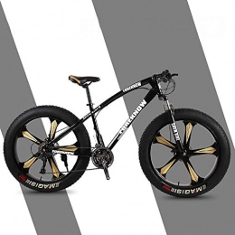 F-JX Fat Tyre Bike F-JX 26" Mountain Bike, Double-disc Mountain Snowmobile, Beach Fat Tire Speed Bicycle, Steel Bicycle Frame, Black, 26 inch 27 speed