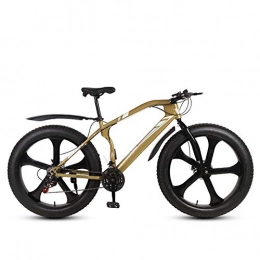  Fat Tyre Bike Fat Tire Bike, Fat Bike 26 Inch Double Disc Brake Off Road Variable 27 Speed Adult Snow Beach Mountain Bikes Spring Fork Low Gear Non Damping