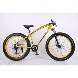 FENGFENGGUO Mountain Bike 26 Inch 21/24/27 Speed Dual Disc Brake Wide Tire Men And Women Outdoor Sports Off-Road Transmission Bike,Gold,24 speed