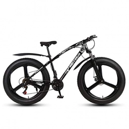 FXMJ Fat Tyre Bike FXMJ Fat Tire Mens Mountain Bike, Double Disc Brake / Cruiser Bikes, Beach Snowmobile Bicycle, 26 inch Aluminum Alloy Wheels, 27 Speed 3 Spoke, Black