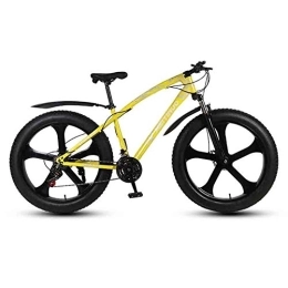 GAOTTINGSD Fat Tyre Bike GAOTTINGSD Adult Mountain Bike Bicycle MTB Adult Mountain Bikes Beach Bike Snowmobile Bicycles Big Tire For Men And Women 26IN Wheels Double Disc Brake (Color : Yellow, Size : 24 speed)