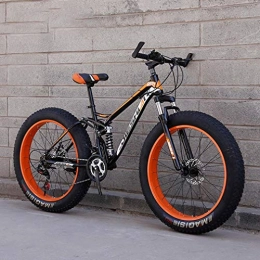 GASLIKE Bike GASLIKE Adult Fat Tire Mountain Bike, Beach Snow Bike, Double Disc Brake Cruiser Bikes, Lightweight High-Carbon Steel Frame Bicycle, 26 Inch Wheels, E, 7 speed