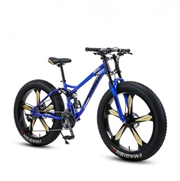 GASLIKE Fat Tyre Bike GASLIKE Fat Tire Mountain Bike For Adult, High Strength Carbon Steel Frame Snow Bikes, Double Disc Brake 26Inch Cruiser Bicycle, B, 7speed