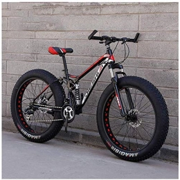 Giow Bike Giow Adult Mountain Bikes, Fat Tire Dual Disc Brake Hardtail Mountain Bike, Big Wheels Commuter Cross-country Bicycle, High-carbon Steel Frame Bike (Color : 21 speed, Size : 26 inches)