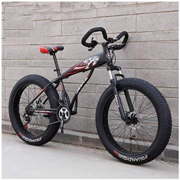 giyiohok Bike giyiohok Hardtail Fat Tire Mountain Bike for Adults Men Women Mountain Trail Bike with Dual Disc Brake High-carbon Steel Front Suspension All Terrain Mountain-26 Inch 24 Speed_Black Red