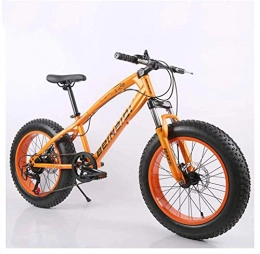 giyiohok Fat Tyre Bike giyiohok Mountain Bike 20 Inch for Women Fat Tire Girls Mountain Bicycle with Front Suspension & Mechanical Disc Brakes High Carbon Steel Frame & Adjustable-24Speed_Orange